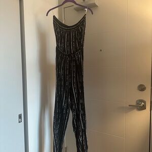 Black and Silver Striped Jumpsuit